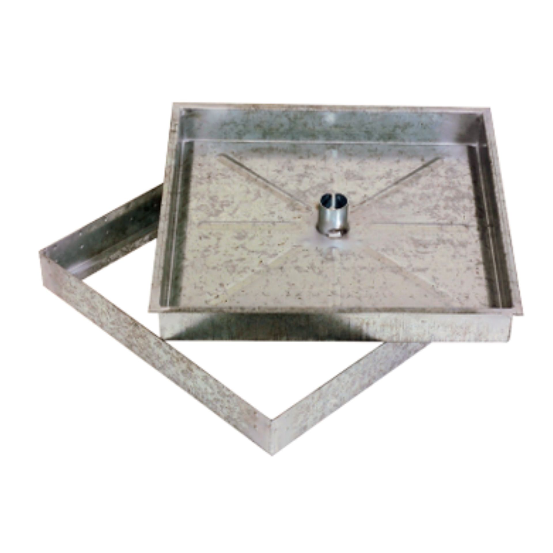 Tampa Galvanizada Ligeira com Aba com Rebaixe de 75 mm