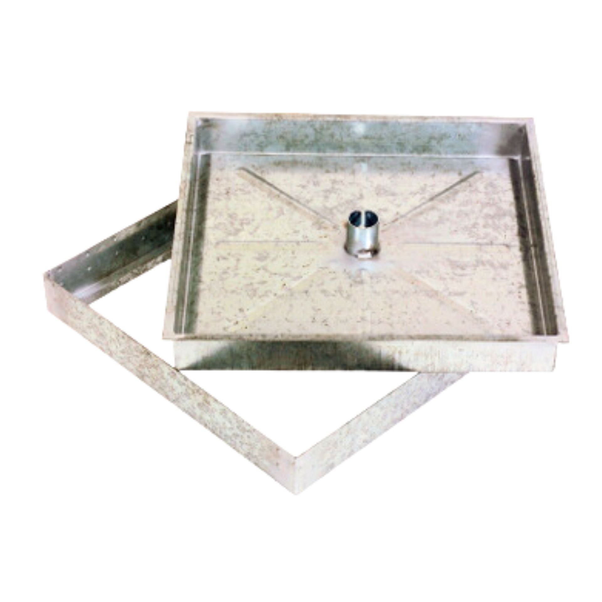 Tampa Galvanizada Ligeira com Aba com Rebaixe de 50 mm