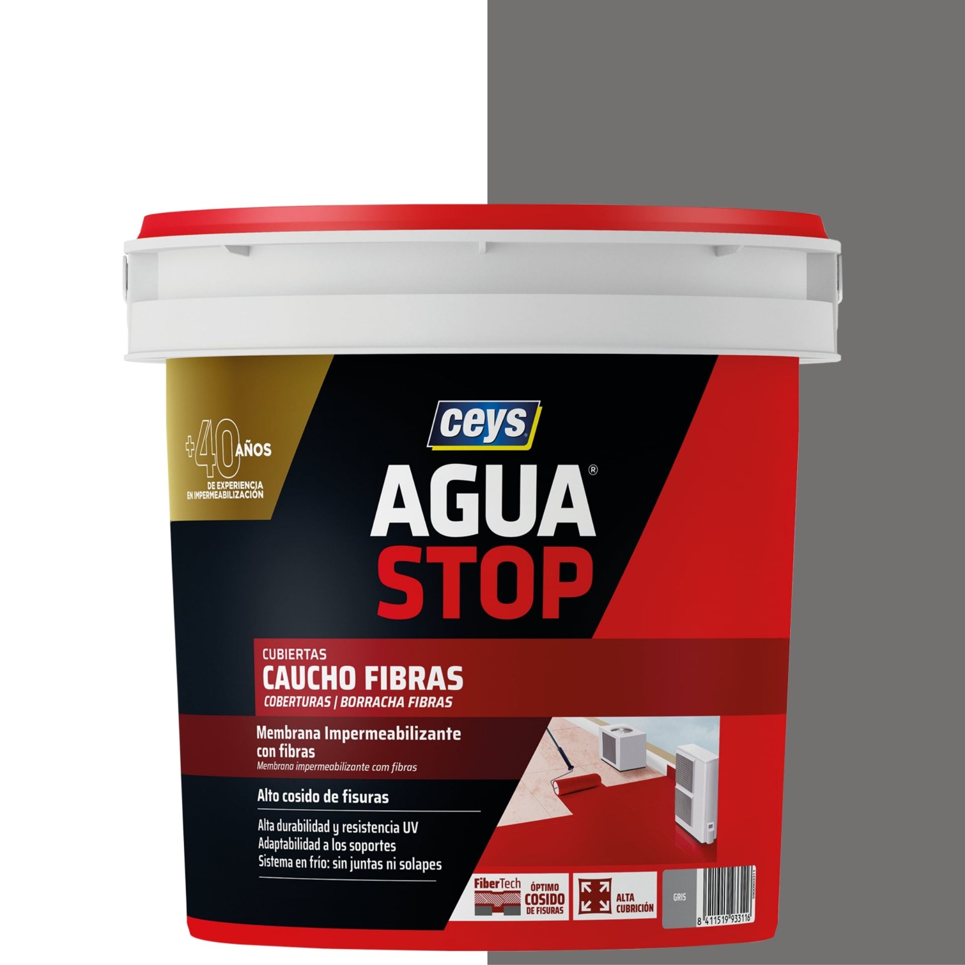 AGUASTOP Borracha Fibras - Membrana Impermeabilizante para Coberturas