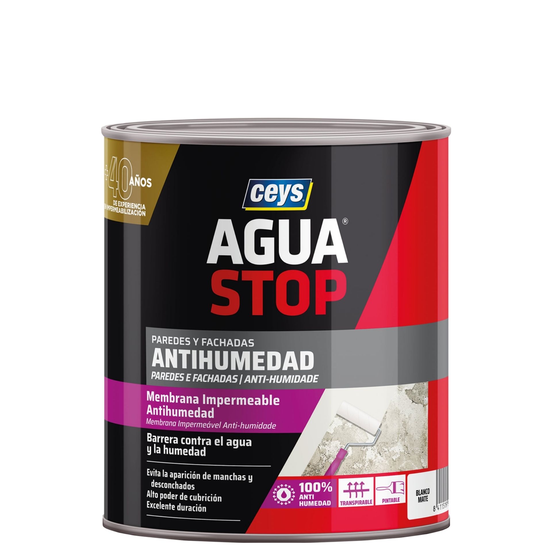AGUASTOP Anti Humidade - Membrana Impermeável para Paredes e Fachadas