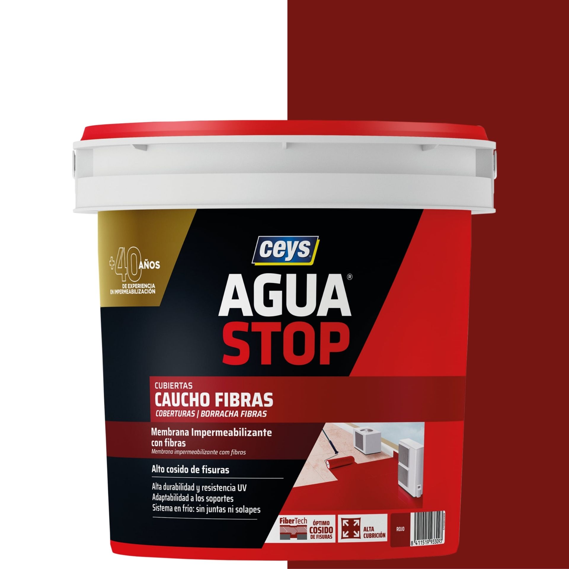AGUASTOP Borracha Fibras - Membrana Impermeabilizante para Coberturas