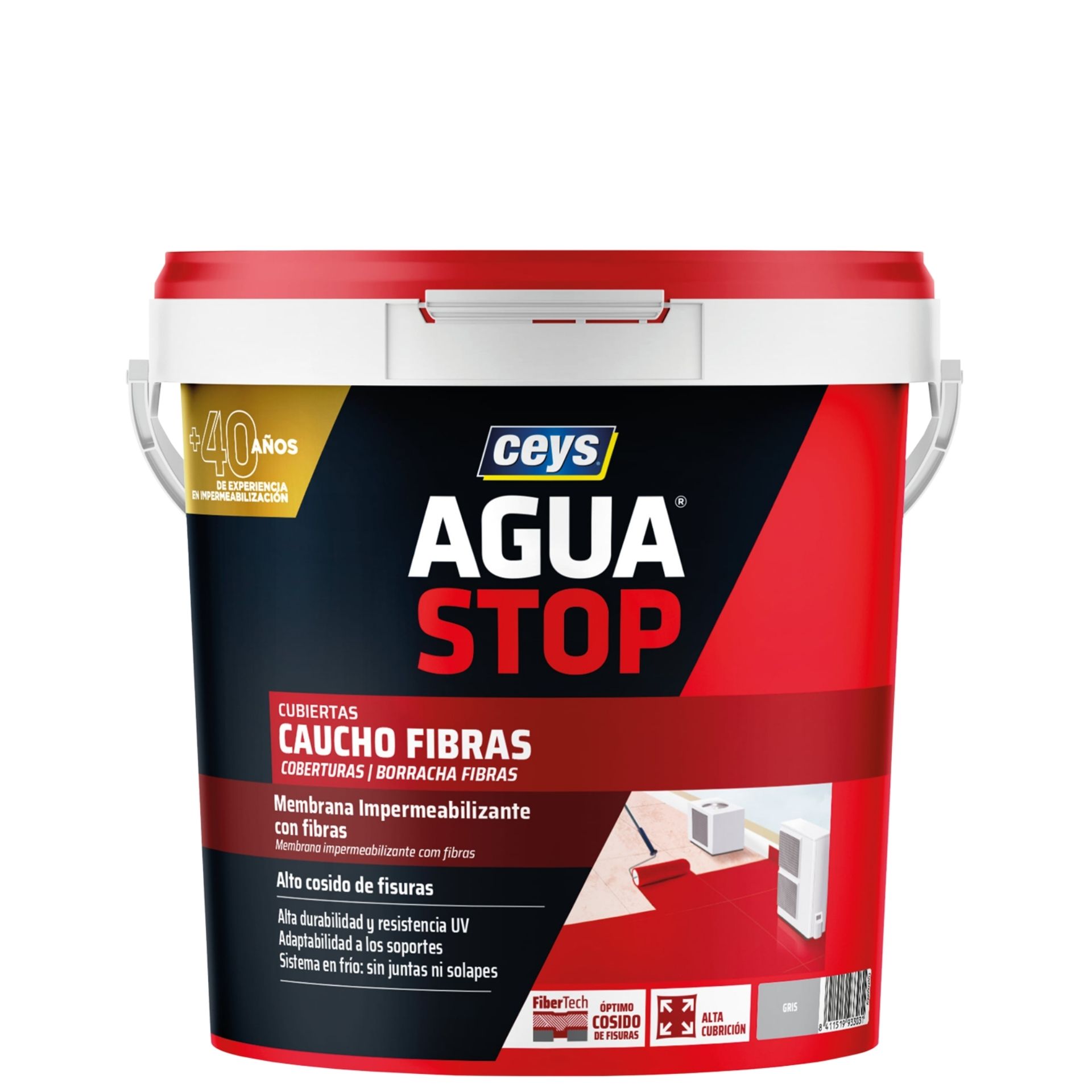 AGUASTOP Borracha Fibras - Membrana Impermeabilizante para Coberturas