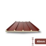Painel Sandwich 5 Ondas 40 mm Vermelho
