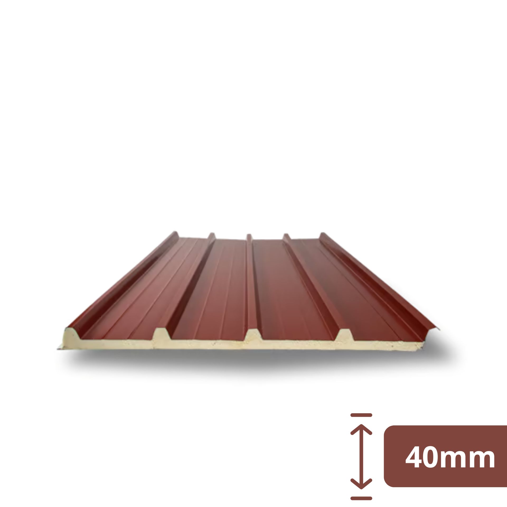 Painel Sandwich 5 Ondas 40 mm Vermelho