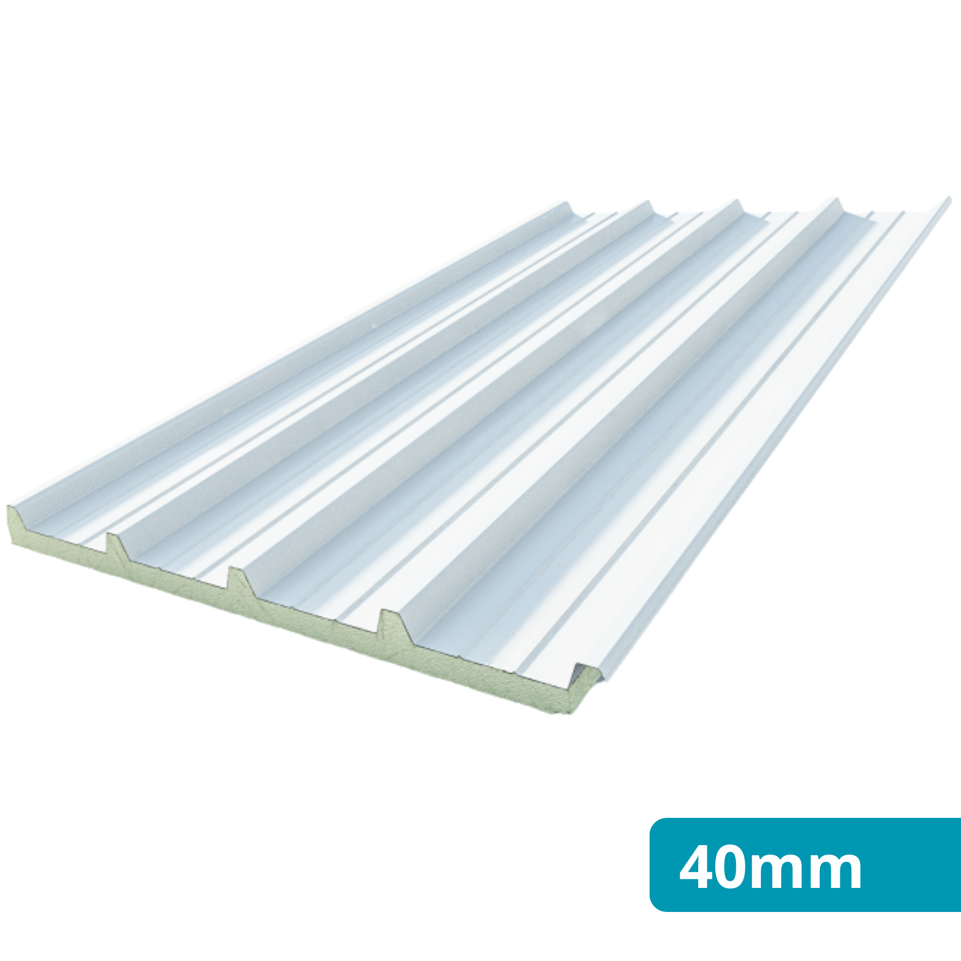 Painel Sandwich 5 Ondas 40 mm Branco